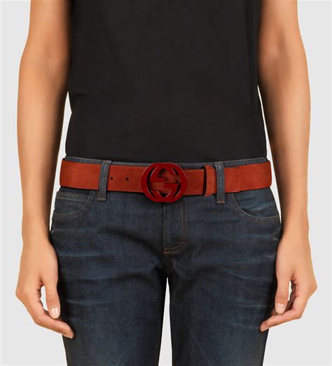 red suede gucci belt.